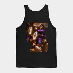 Purple Glass Golden Beads Tank Top